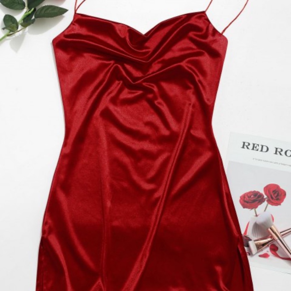 Satin A Line Cami Dress